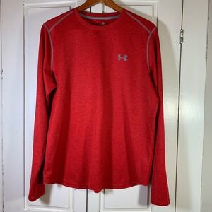 Under Armour HeatGear Loose Red Long Sleeve Athletic Shirt Men's Large Workout